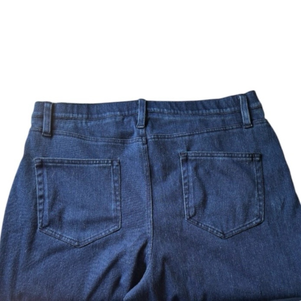 LANDSEND NWOT Women’s R Sport Knit High Waisted Wide Leg Stretch Denim Pants - Picture 4 of 6